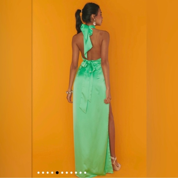Show me your mumu Adele halter green gown dress formal wedding event party S - Picture 8 of 16